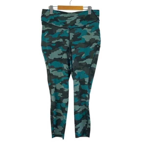 Lululemon Base Pace High-Rise Running Tight 25" Camo Tidewater Blue Teal US 14 - Picture 1 of 9